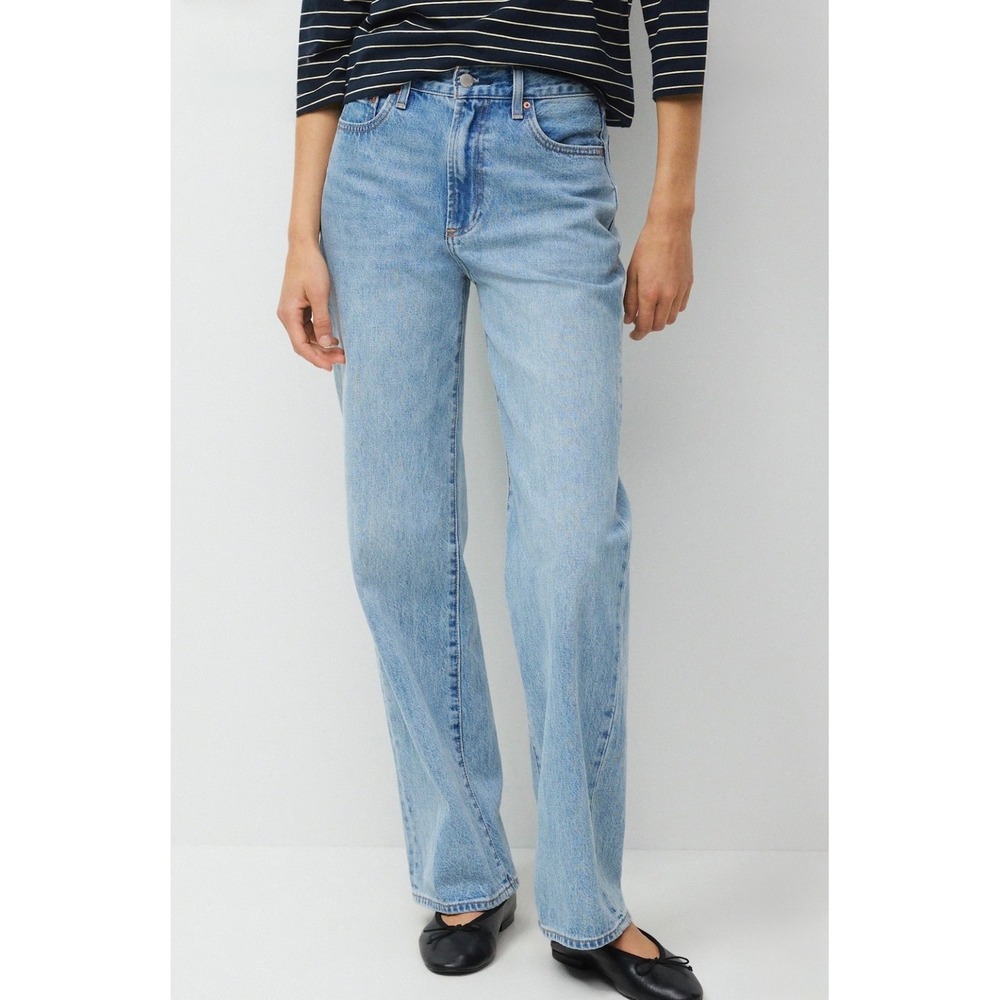 Aritzia Denim Forum The Farrah Hi-Rise Wide Leg Jeans Women 27 Blue Medium Wash
